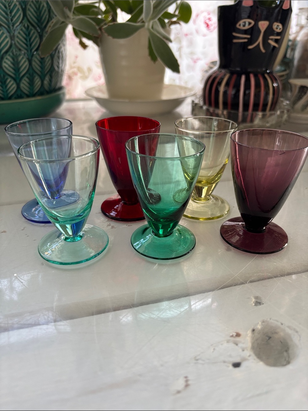 Vintage set of 6 Sussmuth Cordial Glasses Shot Glasses